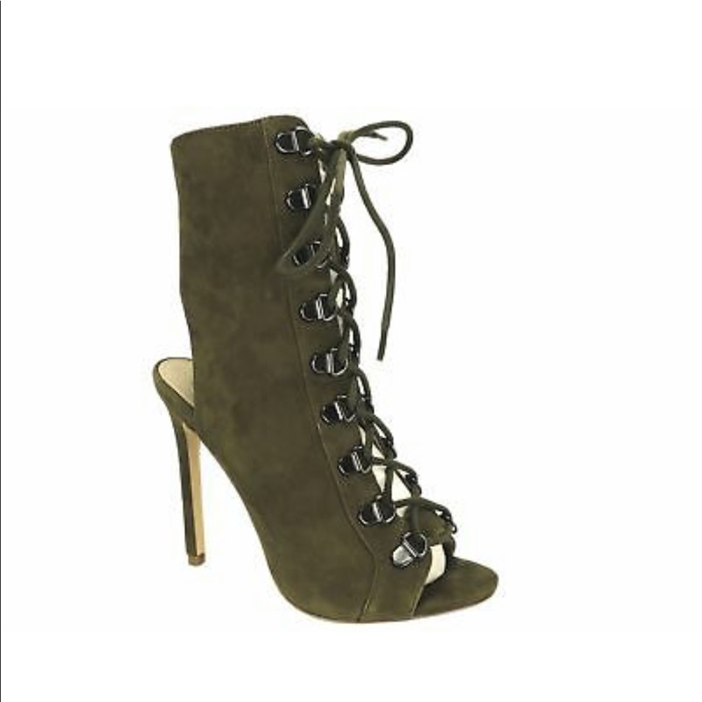 STEVE MADDEN Kennee Olive Suede Booties